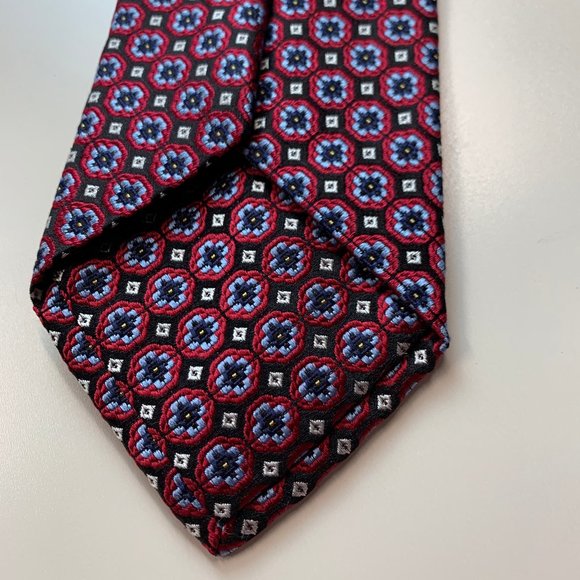 La Vita Di Moda  Silk Red and Blue Mens Tie - Picture 7 of 7